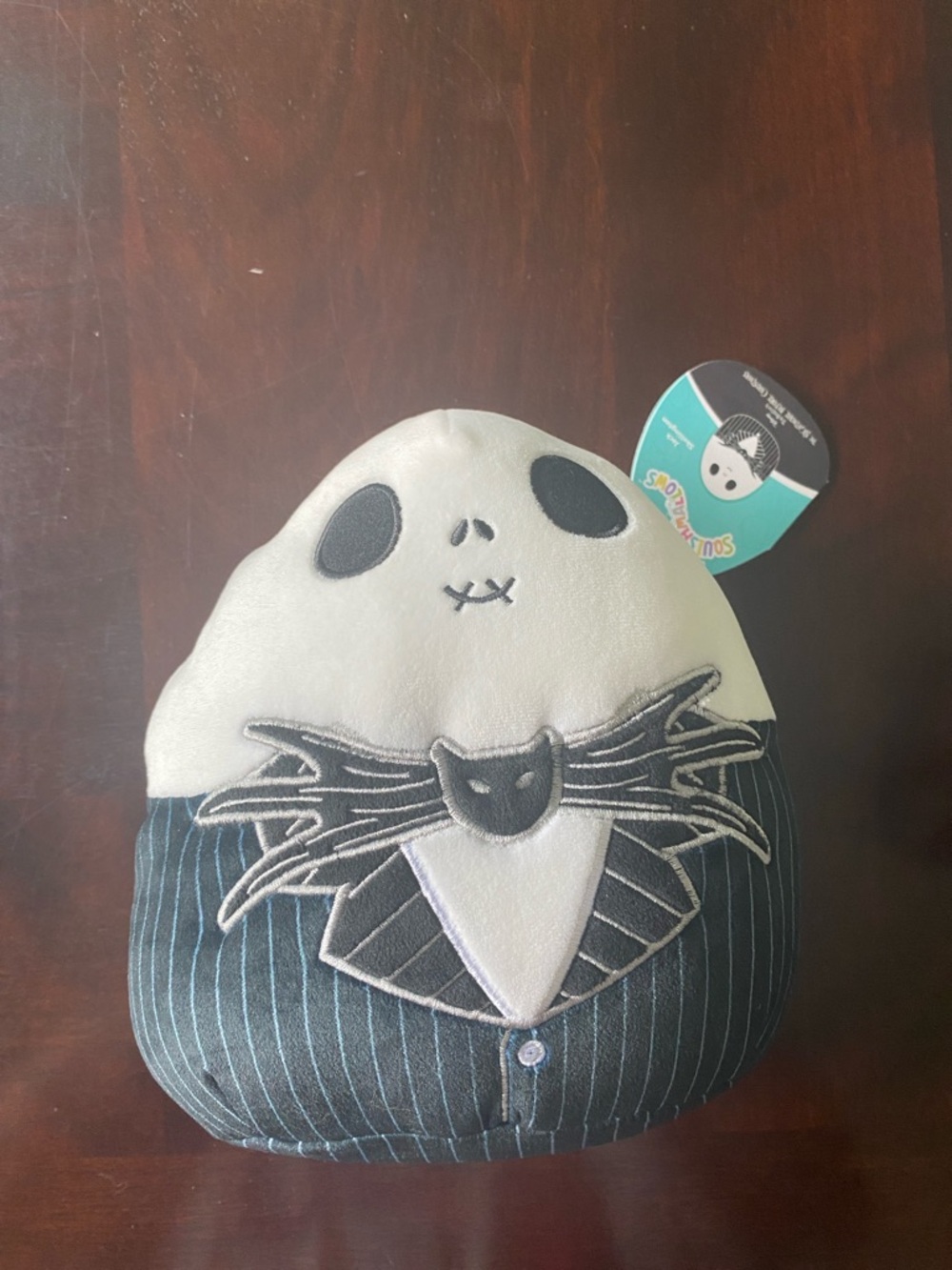 Disney Squishmallows Jack Skellington Tag Plush - Black, White, Teal